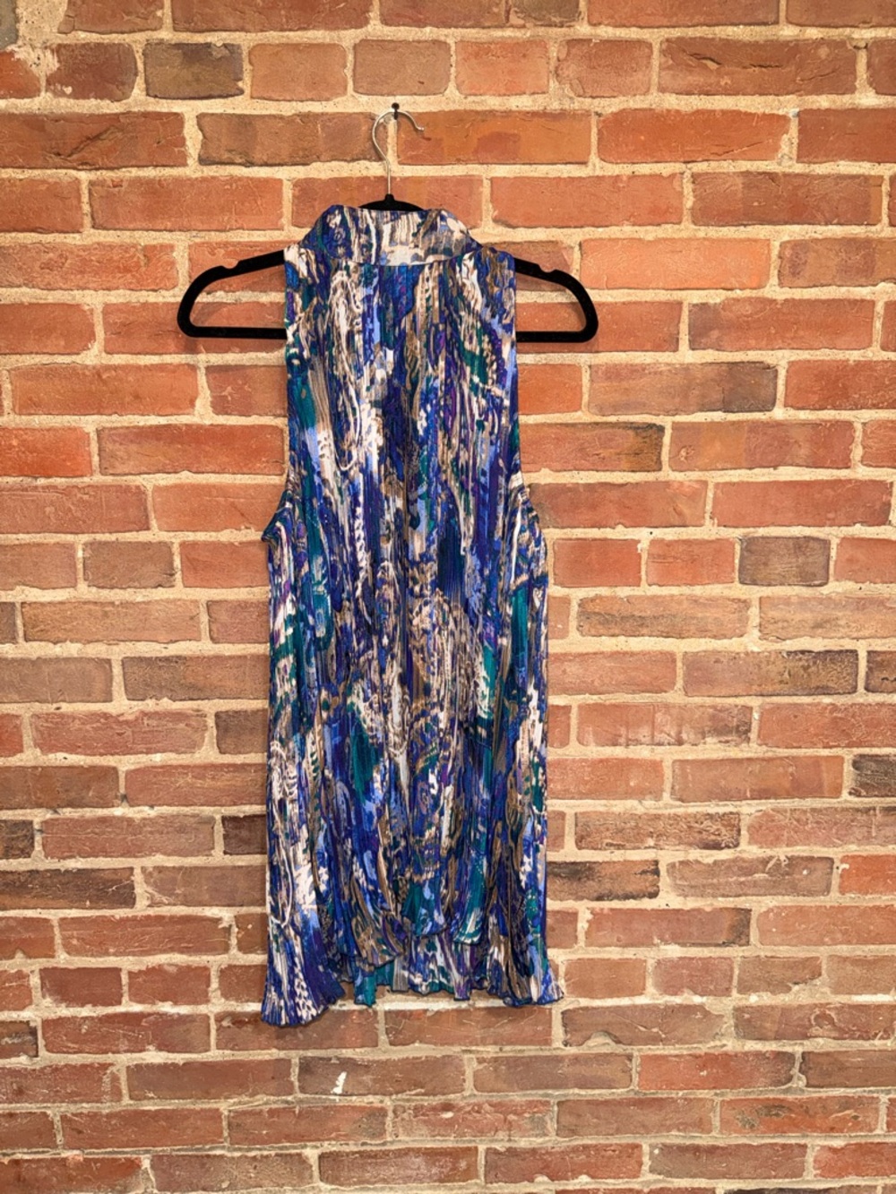 Sunny Leigh Blue & White Abstract Midi Dress